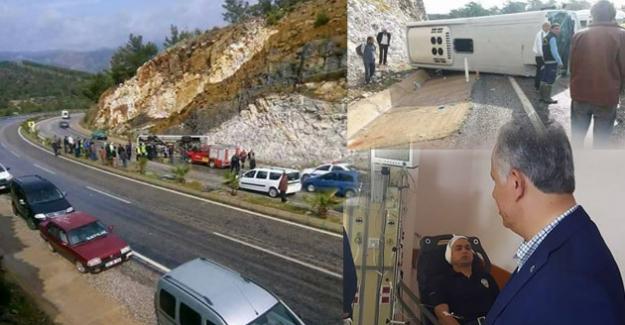 Aydıncık’ta çevik kuvvet otobüsü devrildi: 9 polis yaralı