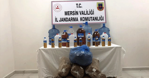 Mersin'de 97 litre sahte içki ele geçirildi